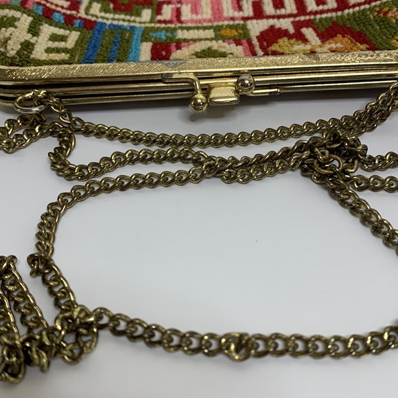 Gold Chain Strap Handmade Baja Carpet Mini Bag | Hippie Unique Bag | Mexican - Picture 7 of 8